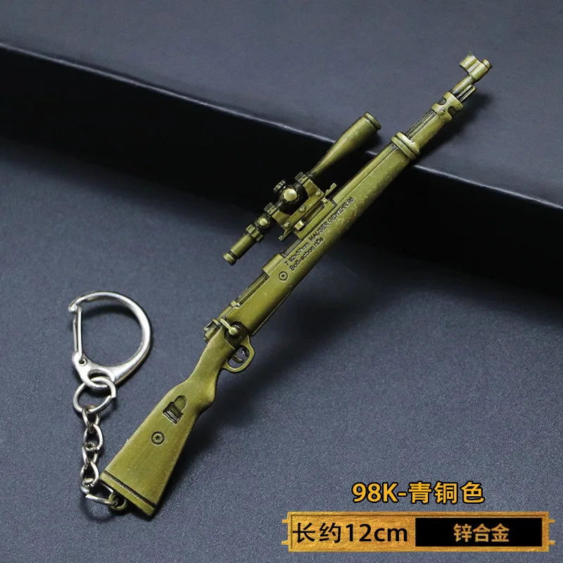 1pc Toy Gun Keychain, Alloy Toy Gun Model Pendant Car Key Chain Car Key Ring Gift For Men Boys Quick Pick Grocers