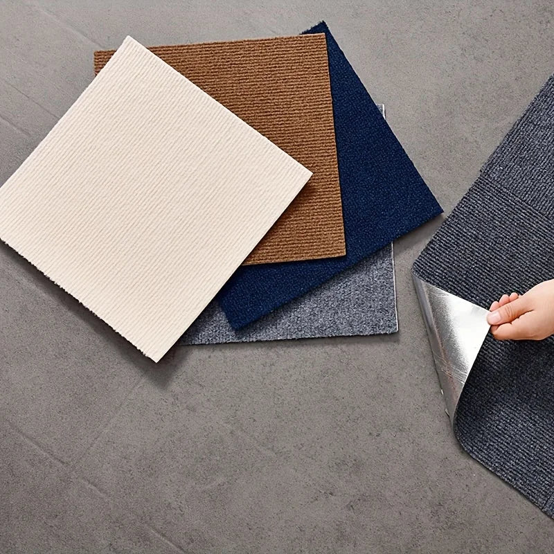30x30cm DIY Modern Carpet Self-adhesive Anti Slip Block Fully Spread Floor Mat Bedroom Study Office Can Be Cut Quick Pick Grocers