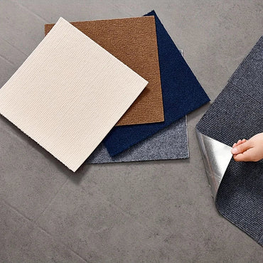 30x30cm DIY Modern Carpet Self-adhesive Anti Slip Block Fully Spread Floor Mat Bedroom Study Office Can Be Cut Quick Pick Grocers
