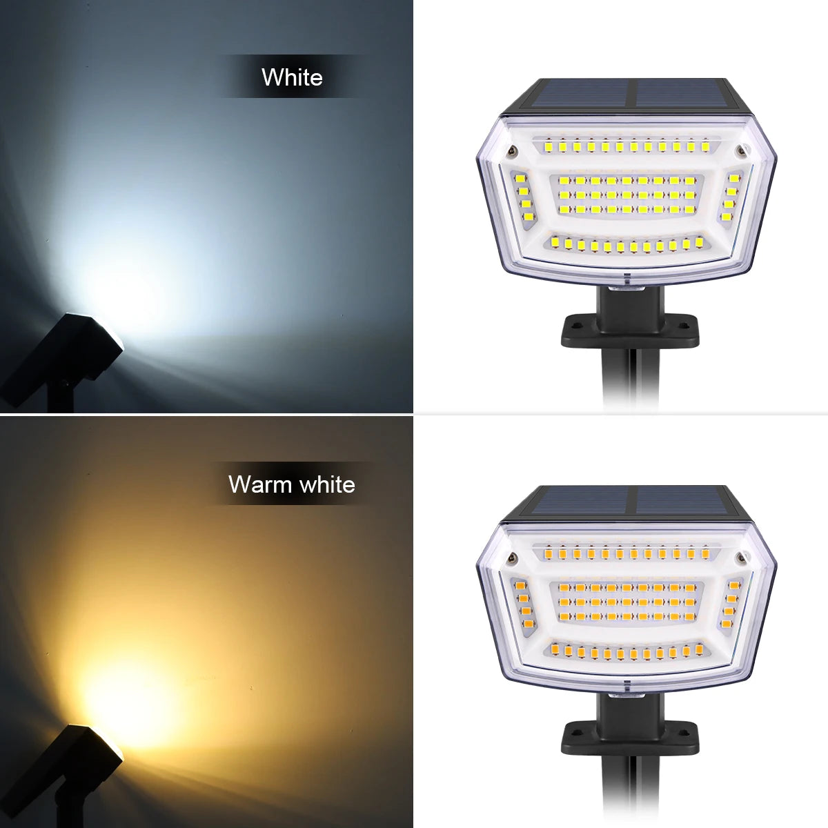 Built-in Large Capacity Battery 1200mAh LED Solar Floodlight Waterproof Spotlight Lamp Long Working Time For Garden Lawn Pathway Quick Pick Grocers