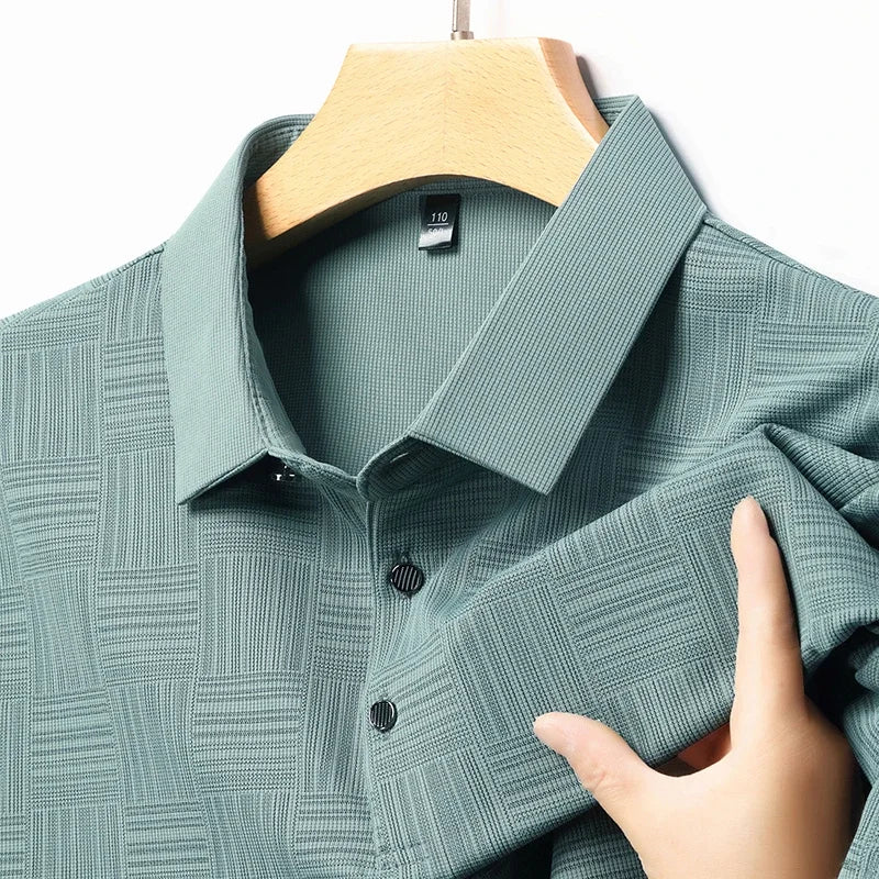 2024 Men's New Printed Business Casual Short sleeved POLO Shirt Fashion Short sleeved Comfortable and Breathable Top Quick Pick Grocers