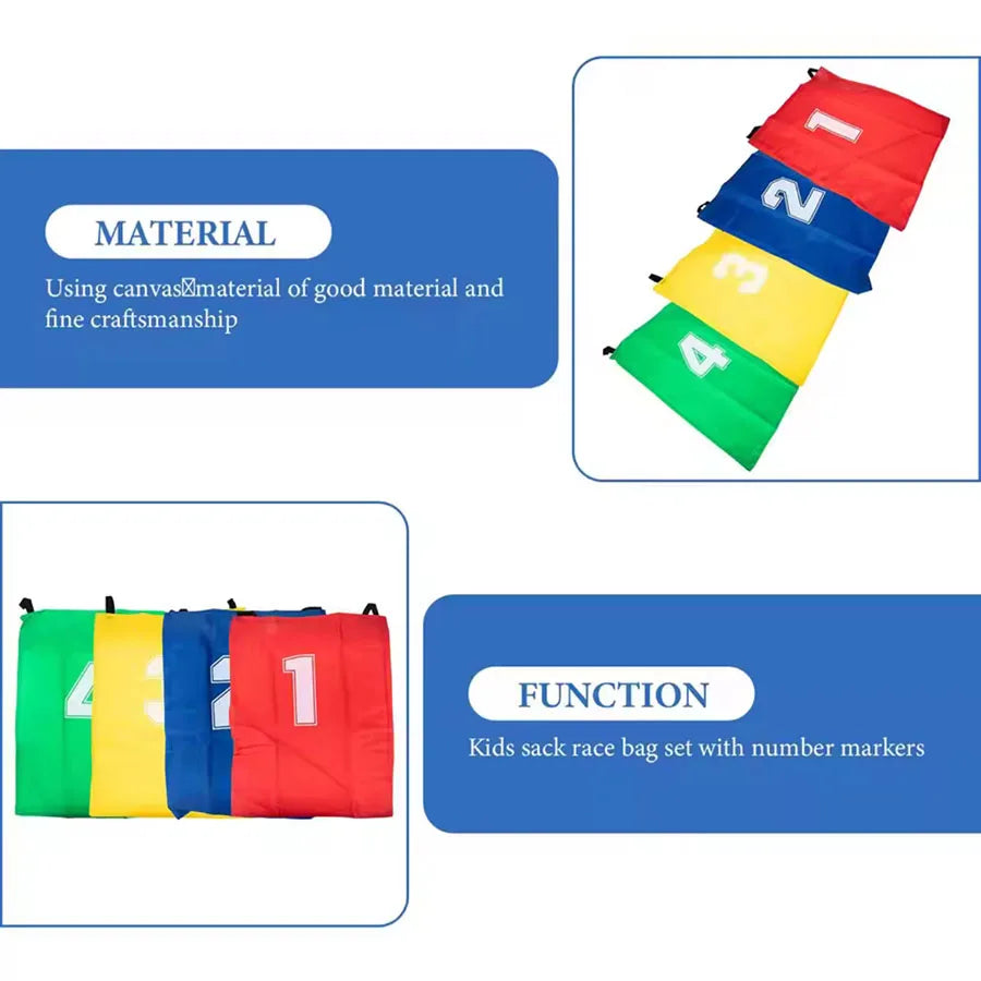 4pcs Colorful Kids Jumping Bags Foldable Lightweight Kids Field Race Bag Portable Easy To Carry Outdoor Games Outdoor Race Bags Quick Pick Grocers