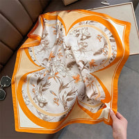 2025 Silk Shawl Print Headscarf Cat Hair Wrap Neckerchief Female Satin Square Scarf For Women Headband Foulard Hijab Bandana Quick Pick Grocers