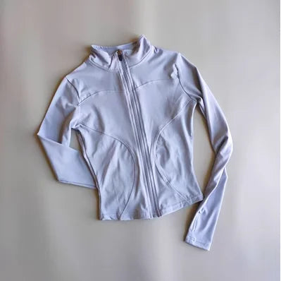Outdoor Sports Long Sleeved Women Slim Yoga Clothes Quick Dry Zipper Cardigan Stand Up Collar Jacket Running Fitness Jacket Top Quick Pick Grocers