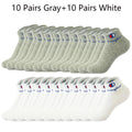 5/10/20 Pairs Men Ankle Socks Cotton Brand Classic Fashion Black White Socks Breathable Mesh Athletic Sports Socks for Summer Quick Pick Grocers
