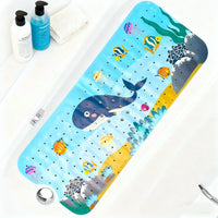 1pc Cartoon Extra Long Bathtub Mat 40x100cm Non Slip Bath Mat for Bathroom Tubs Shower Mats with Suction Cups & Drain Holes Quick Pick Grocers