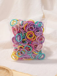 100pcs Toddler Kids Colorful Rubber Band Set 2cm High Elastic Thumb Rings That Don't Hurt Hair Baby Scrunchies Small Thread Purest Peak
