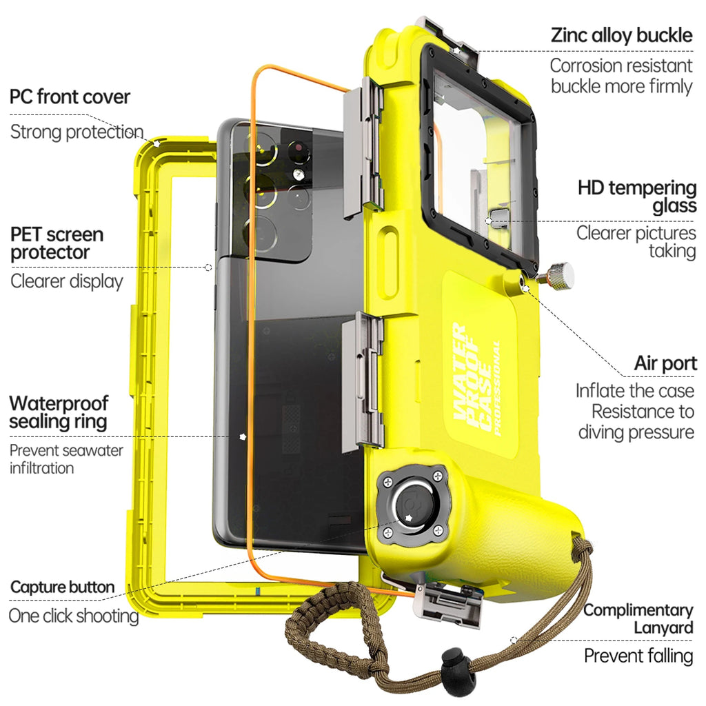 Multi-functional, durable, waterproof, 15m/50ft, universal 6.9 inch waterproof phone case, IP68, professional diving photography Quick Pick Grocers