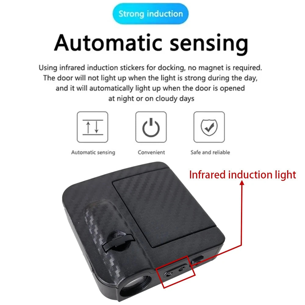 2Pcs Car Welcome Lamp Car Angel Wings Car Door LED HD Welcome Decorative Light Cars Accessories for Univers-al Vehicle Models Econic Blanks