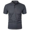 New Men's Short Sleeve Collar Polo Shirts Summer Solid Color Casual Polo Shirt Trendy Breathable Loose Basic Splice Oversize Top Quick Pick Grocers