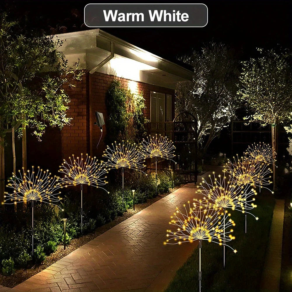 1 Pack Solar Firework Light Outdoor,IP65 Waterproof Solar Garden Flower Lights With 8 Lighting Modes For Outdoor Lighting Econic Blanks