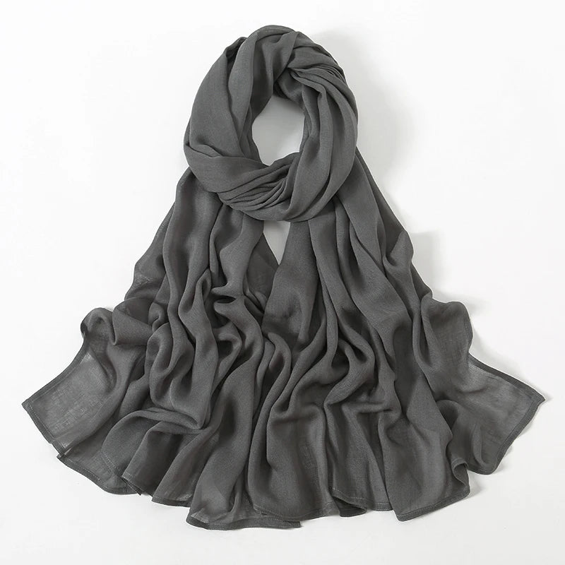 Fashion Modal Hijab Rayon Cotton Shawls Muslim Hijabs For Women Plain Scarf Big Size Headscarf Islamic Turban Headband 190*85cm Quick Pick Grocers