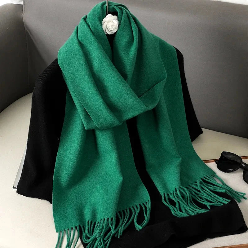 62Color Solid Women Winter Scarf Warm Thicken Cashmere Shawl Outdoor Fashion Luxury Tassels Pashmina Lady Wrap Windproof Scarves Econic Blanks
