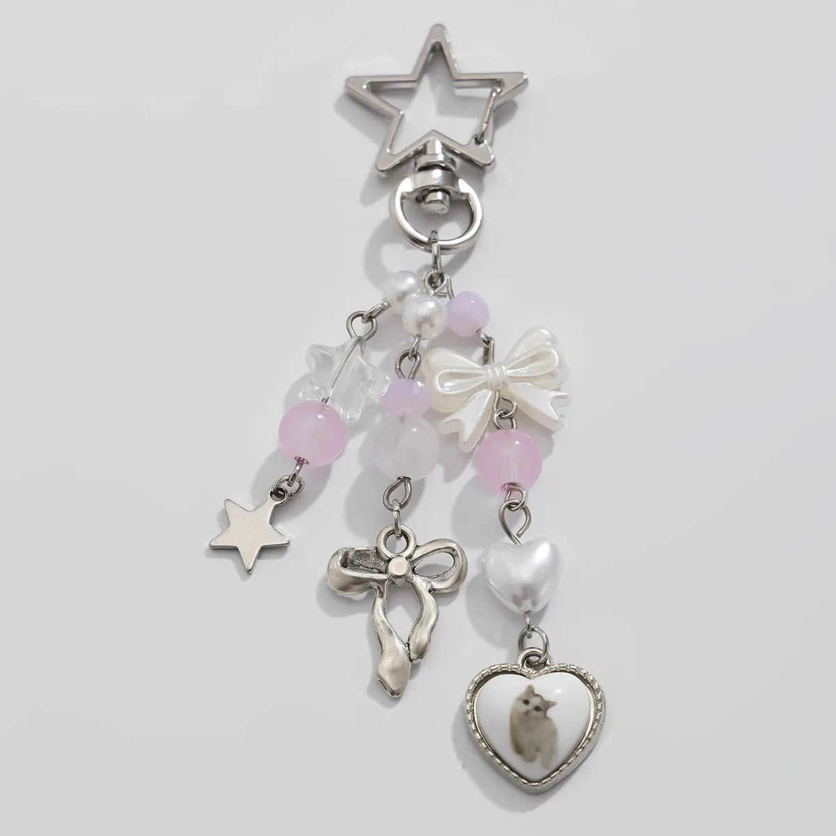 Y2K Fashion Flower Star Love Bow Strawberry Pendant Acrylic Keychain Student Women's Bag Backpack Pants Chain Accessories Econic Blanks