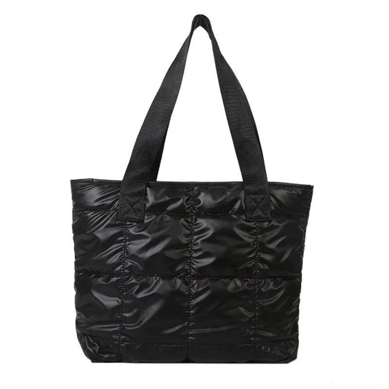 Fashion Ladies Tote Handbags Large Capacity Cotton Padded Shopping Bag Rhombus Portable Handbag Quilted Solid for Leisure Travel Econic Blanks
