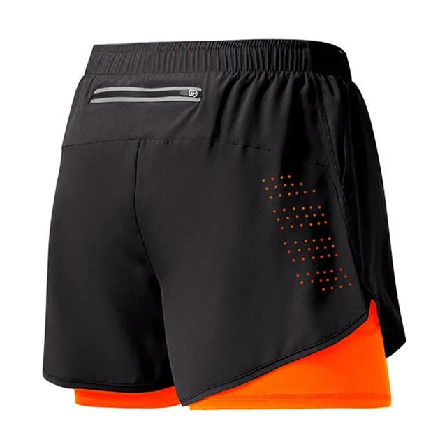 Men's Running Shorts Quick-drying Fitness Black Double Layer Shorts Men New Sport Workout Training Bodybuilding Short Pants Econic Blanks