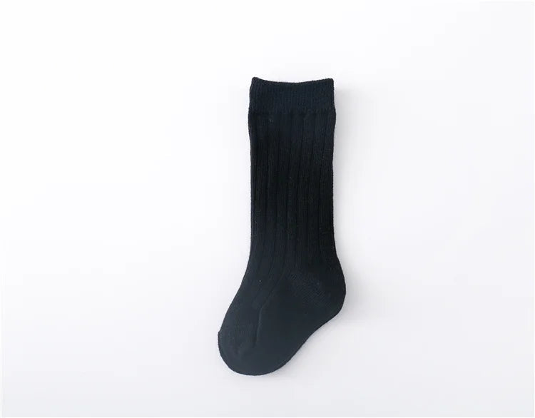 Lawadka 0-5Years Kids Boys Girls Socks Cotton Solid Striped Soft Baby Knee Long Children's Socks School Sport Baby Sock 12 Color Quick Pick Grocers