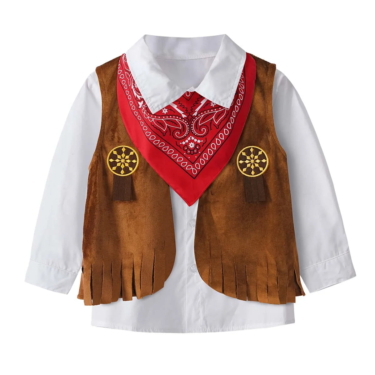 Kid Boys Cowboy Costume Children Western Cowboy Costumes Purim Cosplay Halloween Event Dress Up Party Stage Performance Outfits Quick Pick Grocers