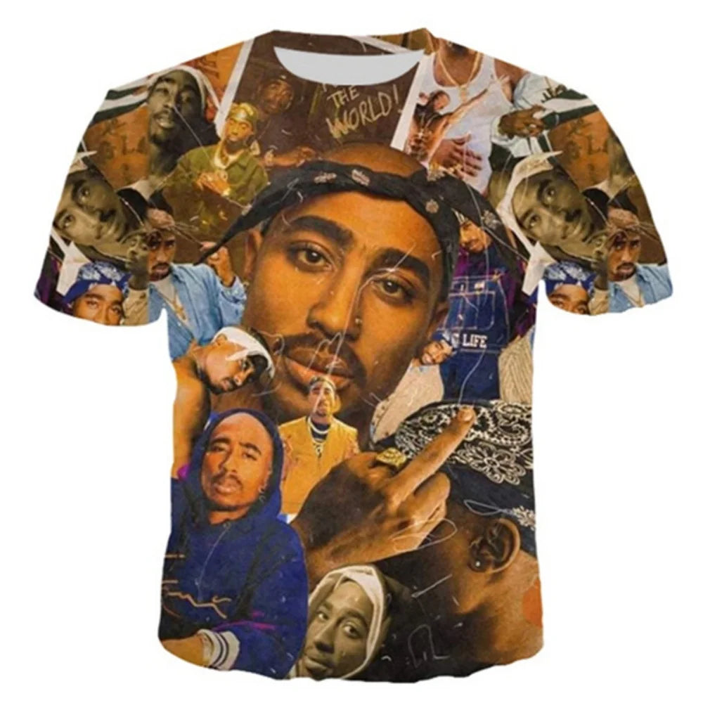 New T-Shirt Harajuku Men T-Shirt Fashion 2pac Graphic T Shirts Hip Hop Men's T-Shirts Summer Tops T-Shirts Man Designer Clothes Quick Pick Grocers