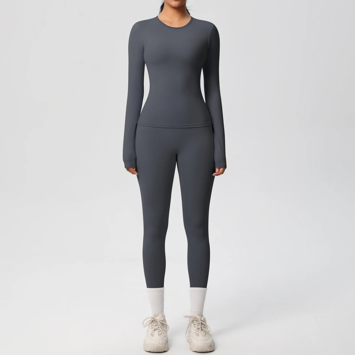 2 PCS Sportswear Yoga Set Gym Clothes Yoga Suits For Women Fitness Set Tracksuits Sports Long Sleeve Crop Top Gym Leggings Quick Pick Grocers