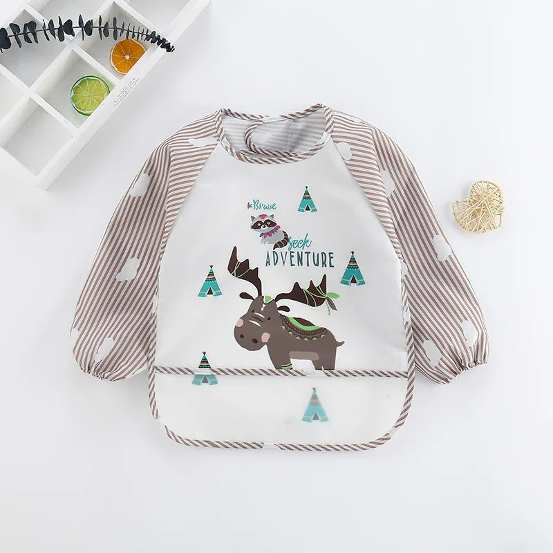 Waterproof EVA Full Sleeve Baby Bibs Children Apron Long Sleeve Feeding Smock Kids Eating Breastplate Infant Scarf Clothing Quick Pick Grocers