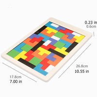 Colorful wooden puzzle toys Tangram Montessori materials children's puzzle toys Building blocks Children's learning toys Quick Pick Grocers