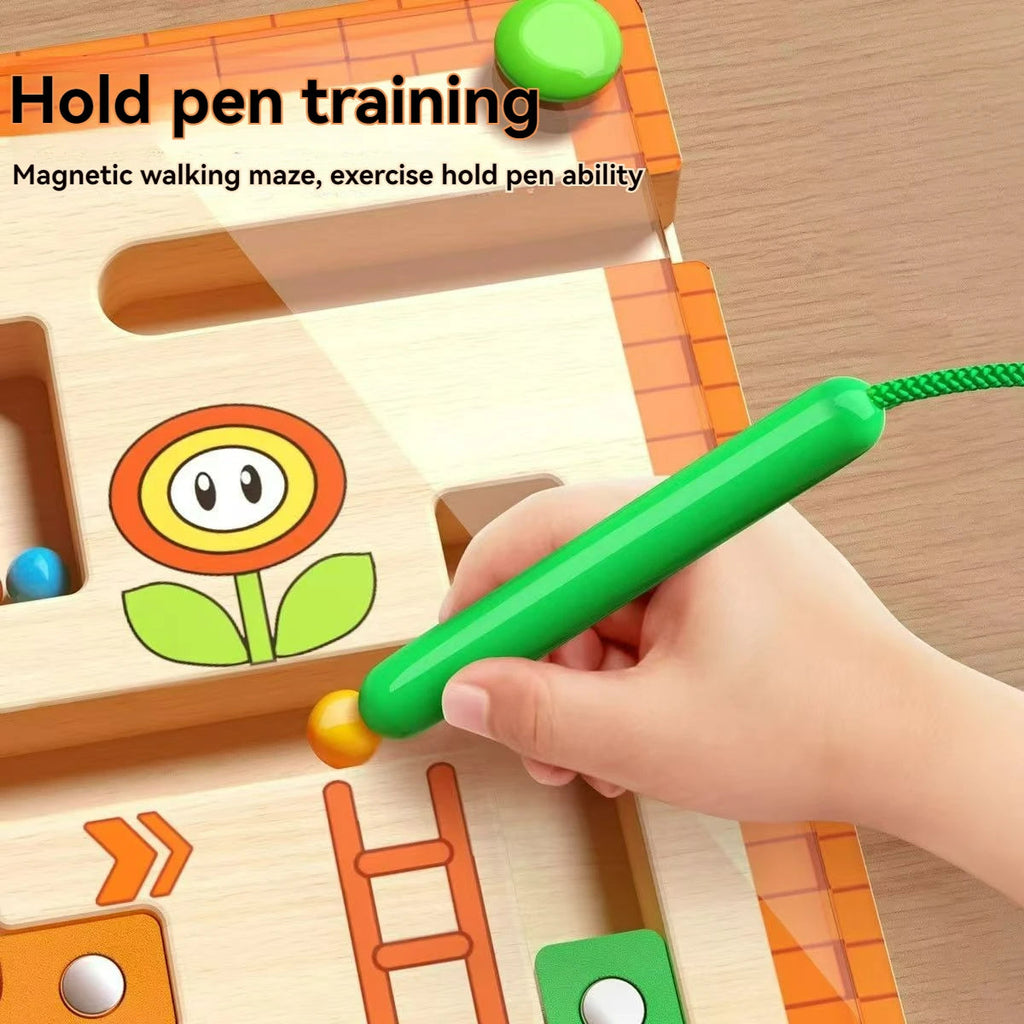 Children's Magnetic Maze Walking Ball Baby Concentration Training, Writing Logic Thinking 3 year Old Early Education Puzzle To Quick Pick Grocers