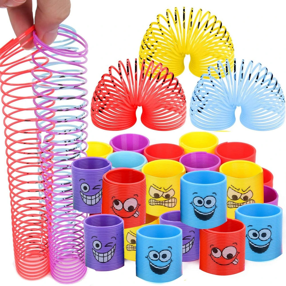 12PCS for Kids Girls Boys Smiling Face Spring Rainbow Magic Fidget Stress Coil Springs Bulk Mini Toys Party Favors Toys Quick Pick Grocers