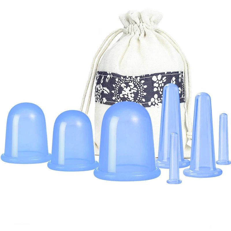 Silicone Vacuum Cupping Massage Jars Anti Cellulite Massage Facial Suction Cups Face Neck Lift Skin Scraping Guasha Anti Wrinkle Quick Pick Grocers