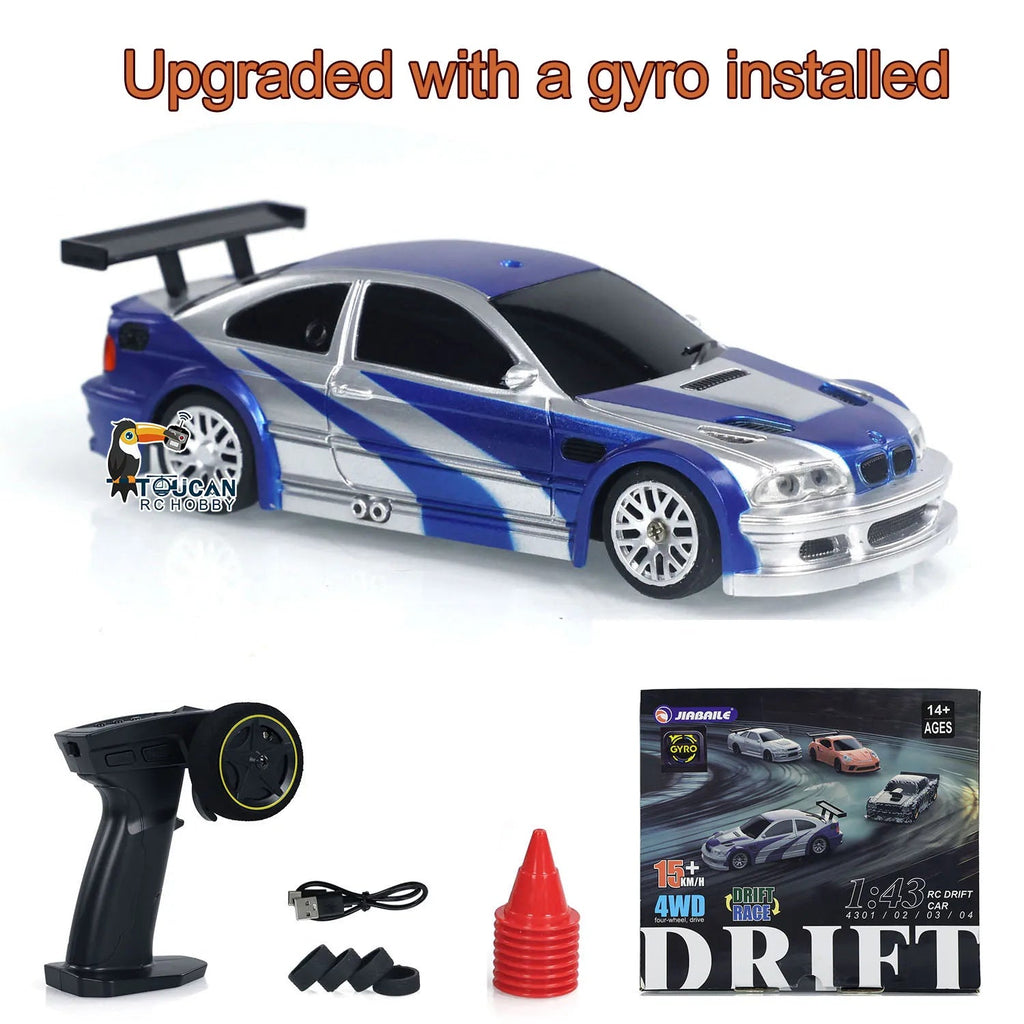 New RC Drift Car Upgraded Gyro 1/43 Racing RTR 4WD Four-wheel Drive High Speed Radio Control Model 2.4g Drift Race Car Mini Gift Econic Blanks