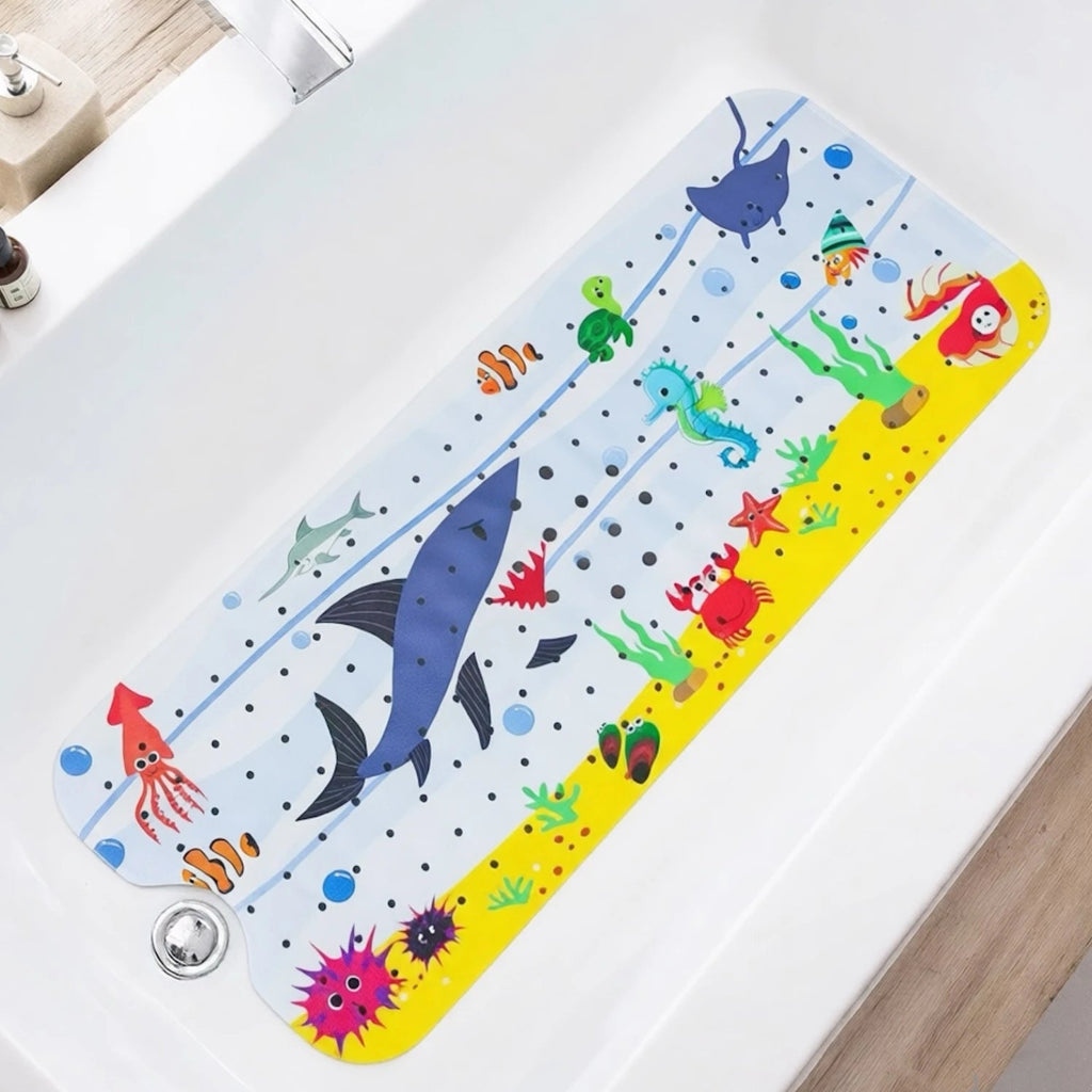 1pc Cartoon Extra Long Bathtub Mat 40x100cm Non Slip Bath Mat for Bathroom Tubs Shower Mats with Suction Cups & Drain Holes Quick Pick Grocers