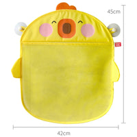 QWZ New Cartoon Duck Baby Bathroom Mesh Bag Sucker Design For Bath Toys Kids Animal Shapes Cloth Sand Toys Storage Net Bag Quick Pick Grocers