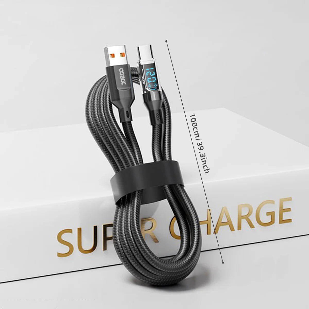 OOZCC LCD Watt Display Cable, Max 120W Super Fast Charging USB Type C Cable Data Transfer, USB A to Lightning for IPhone14 Pro Quick Pick Grocers
