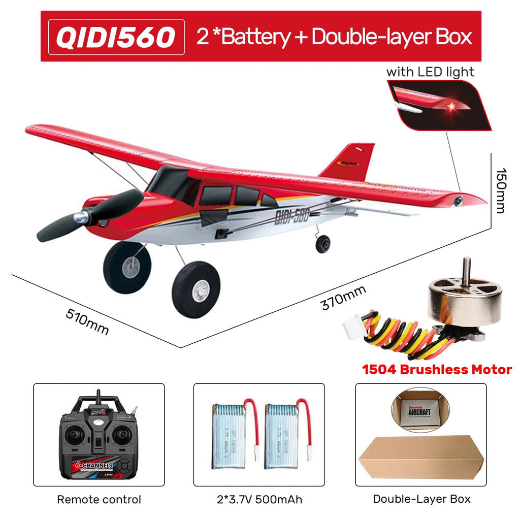 M7 Moore Off-road Aircraft Qidi560 RC Plane EPP 4CH Remote Control Brushless Airplane with LED light Model Toys for Children Econic Blanks