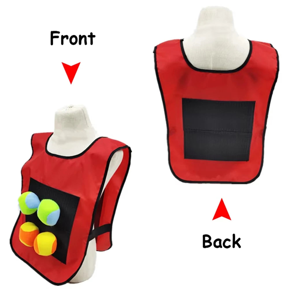 Sticky Dodge Ball Game Vest Outdoor Sports Toy Jersey Fabric  Props Throw Catch Soft Fleece Balls Safe for Kids Teens Adults Quick Pick Grocers