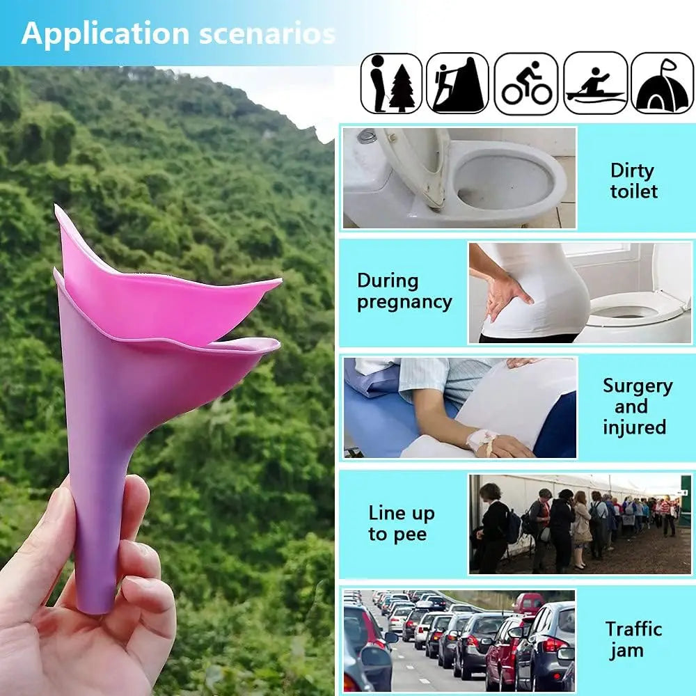 Women Urinal Outdoor Travel Camping Urinal Funnel Portable Female Urinal Urination Device with Box Quick Pick Grocers