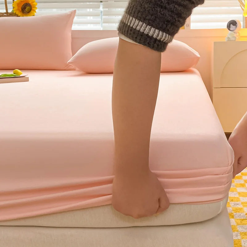 Soft Cotton Fitted Bed Sheet with Elastic Mattress Cover Quick Pick Grocers