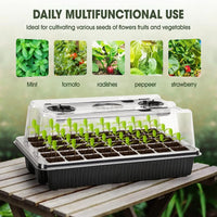 1 Set, Seed Starter Trays With 2 Long Strip Grow Lights, 40 Cells Seed Starter Kit With Humidity Dome For Home Gardene Quick Pick Grocers