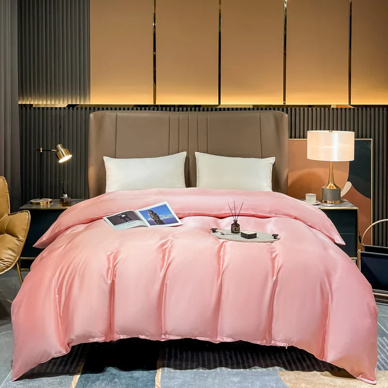 Natural Mulberry Silk Duvet Cover Comfortable Solid Color Quilt Cover Single Double King Size Comforter Cover Soft Skin Friendly Quick Pick Grocers