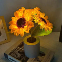3 LED Night Light Rechargeable Sunflower Lights Interior Lighting Bedroom Bedside Desktop Decoration Table Lamp Night Lamps Quick Pick Grocers