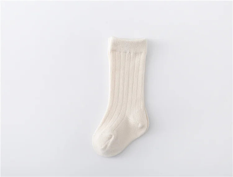 Lawadka 0-5Years Kids Boys Girls Socks Cotton Solid Striped Soft Baby Knee Long Children's Socks School Sport Baby Sock 12 Color Quick Pick Grocers