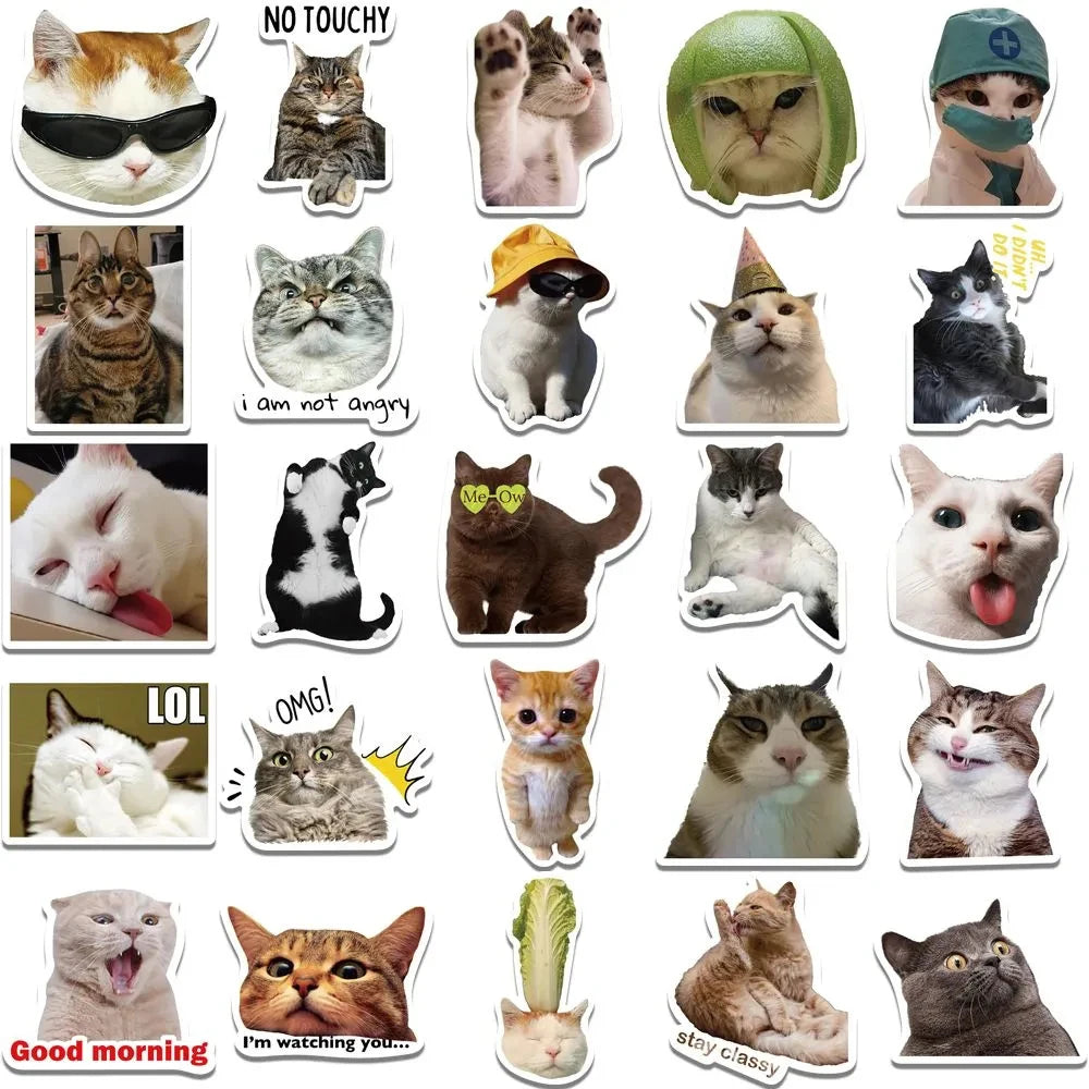 10/30/50PCS Kawaii Love Cat PVC Sticker Aesthetic Children's Korean Decoration Scrapbooking Stationery School Supplies for Kids Quick Pick Grocers