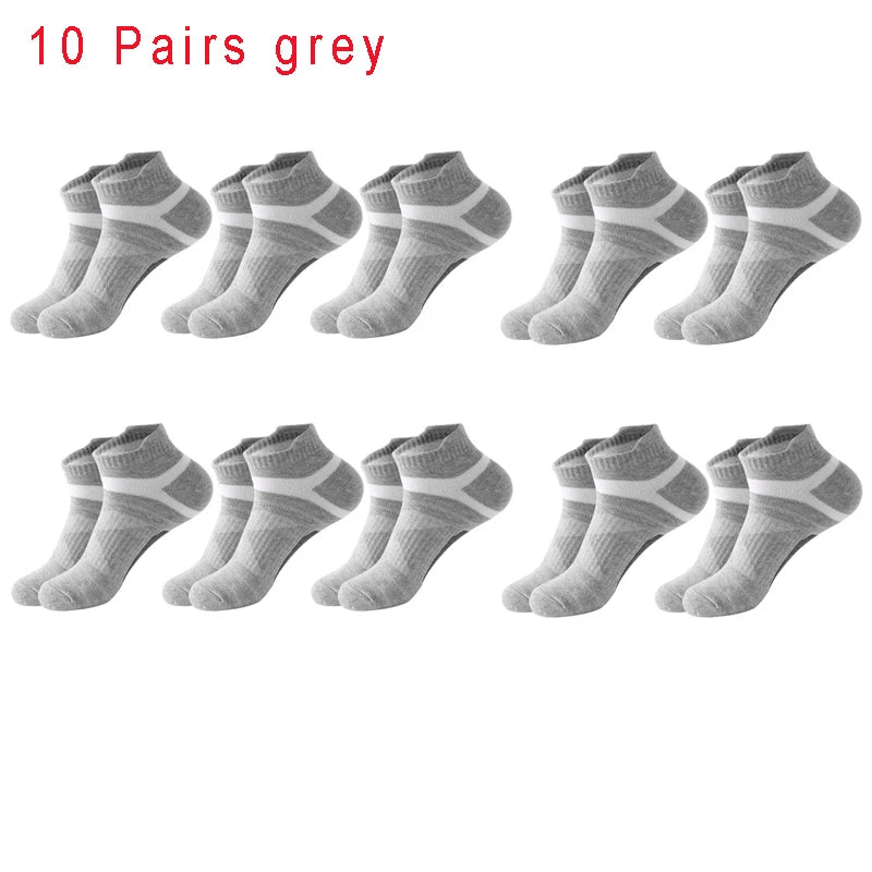 5 Pairs High Quality Socks Men Summer Outdoor Casual Cotton Socks Short Breathable Black Ankle Socks Run Sports Socks Size 38-45 Quick Pick Grocers
