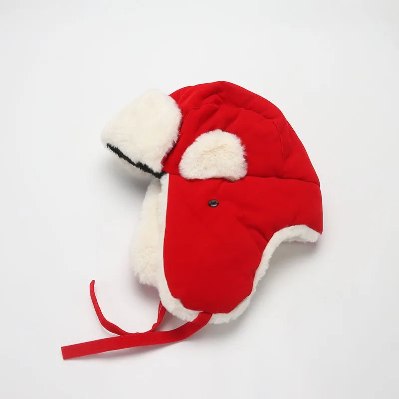 Bomber Hat Female Winter For Men Women Thick Warm Fur Velvet Cold Cap Male Snow Russian Ear Flap Purest Peak