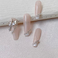 100/50cm Long Luxury Crystal Chain Nail Charms 1.5/2mm Shinying Clear/AB Diamond Nail Art Metal Steel French Manicure Crystal Econic Blanks