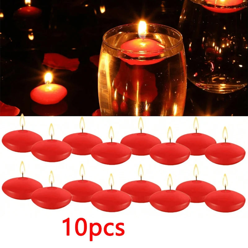 6/10/16Pcs Unscented Discs Candles Floating For Valentine's Day Party Wedding Home Bathtub Decor Romantic Confession Candlelight Econic Blanks