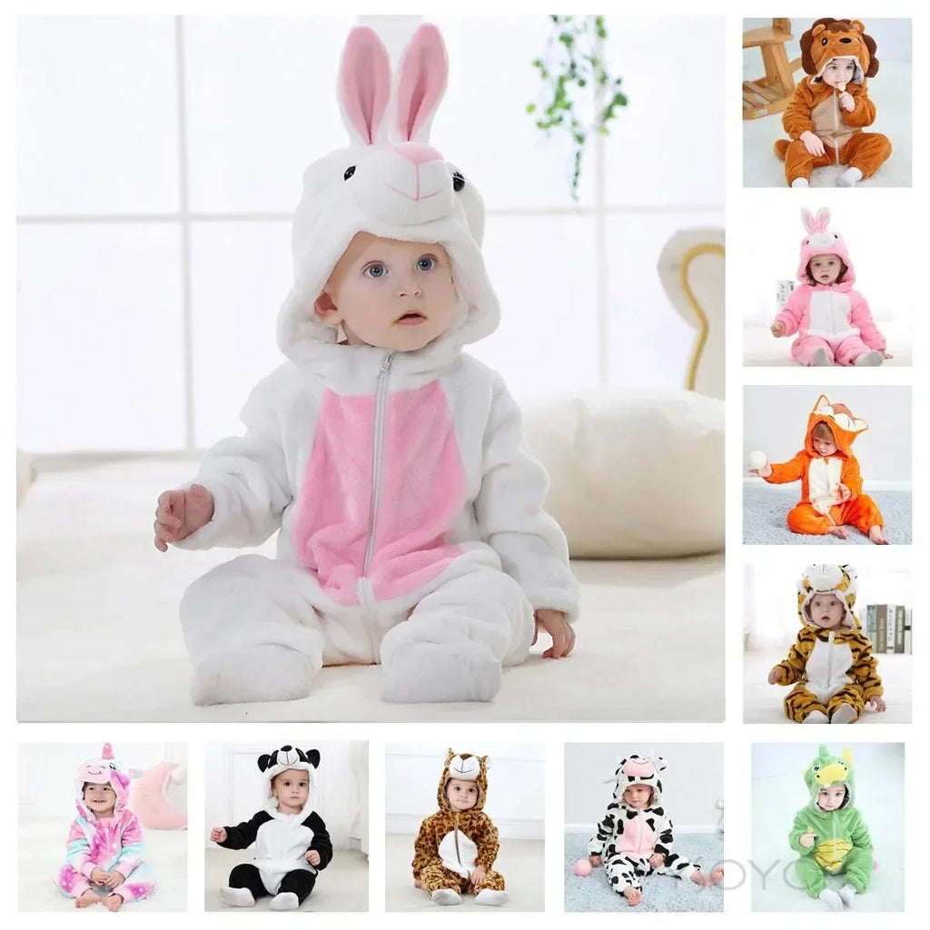 0 1 2 3 4 Years Kigurumi Pajamas for Toddler Baby Clothes Children Outfits Infant Dinosaur Unicorn Cat Robbit Cosplay Costumes Econic Blanks