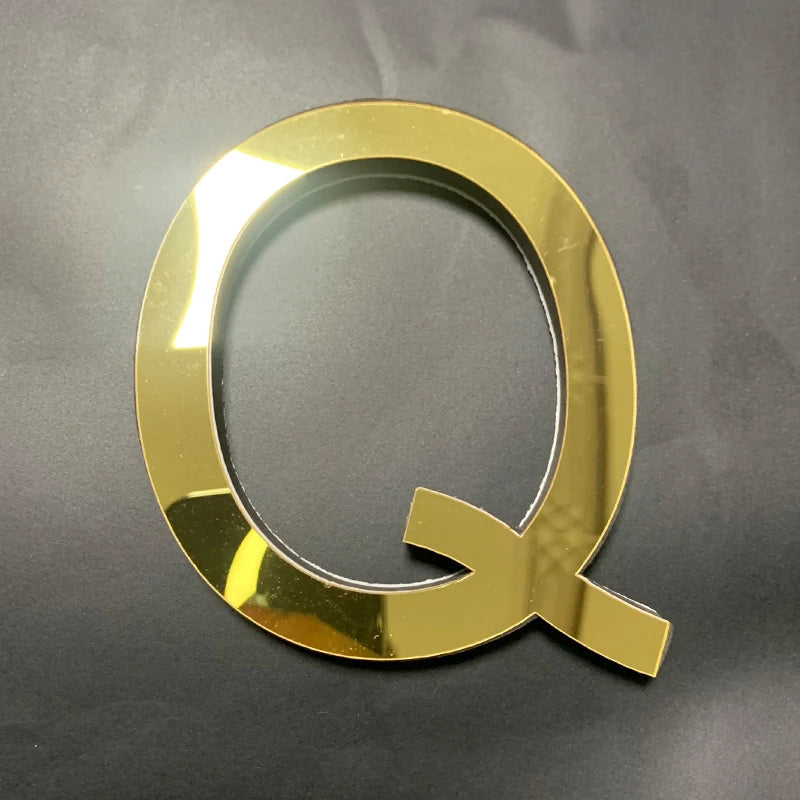 Gold English Letters Mirror 3D Wall Sticker Home Decoration Festival Party Wedding Decor Acrylic Mural Peel & Stick Wallpaper Quick Pick Grocers