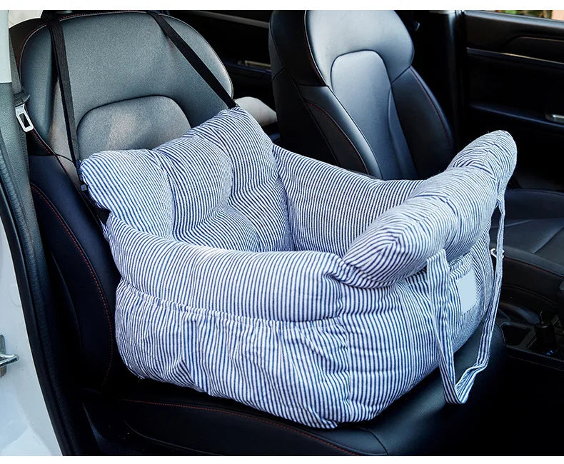 Dog Car Seat with Safety Belt - Non-Slip Pet Car Bed for Small Dogs, Washable Travel Carrier with Secure Straps for Safe Car Quick Pick Grocers