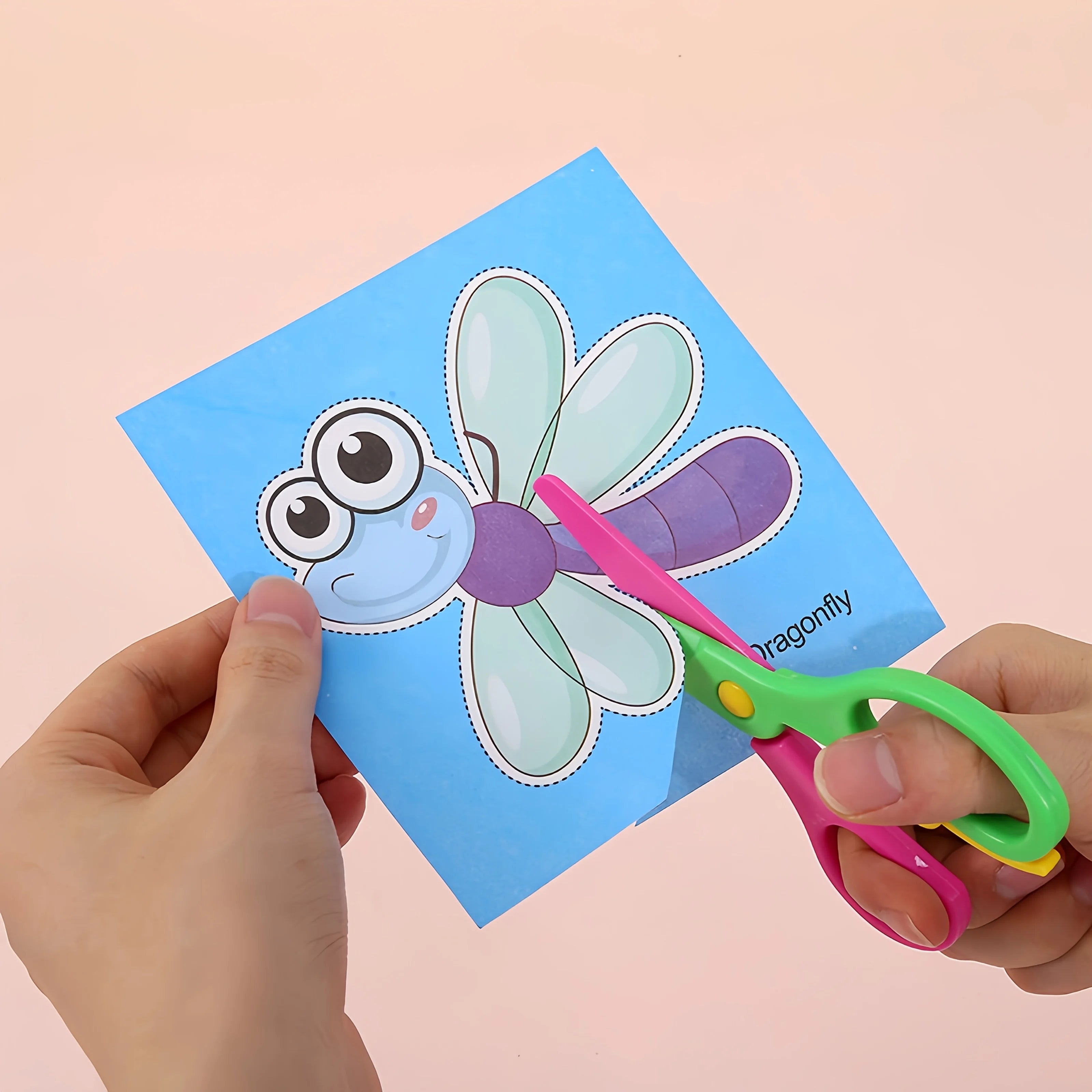 96Pcs Fun Paper Cutting Set, Paper Cutting, Paper Art, Scissors Skill Activity Paper Cutting Book, Children's Scissors Craft Kit, with a Pair of Child-Safe Scissors, Creative Games, Safe Scissors, Paper Art, Creative Playtime Quick Pick Grocers